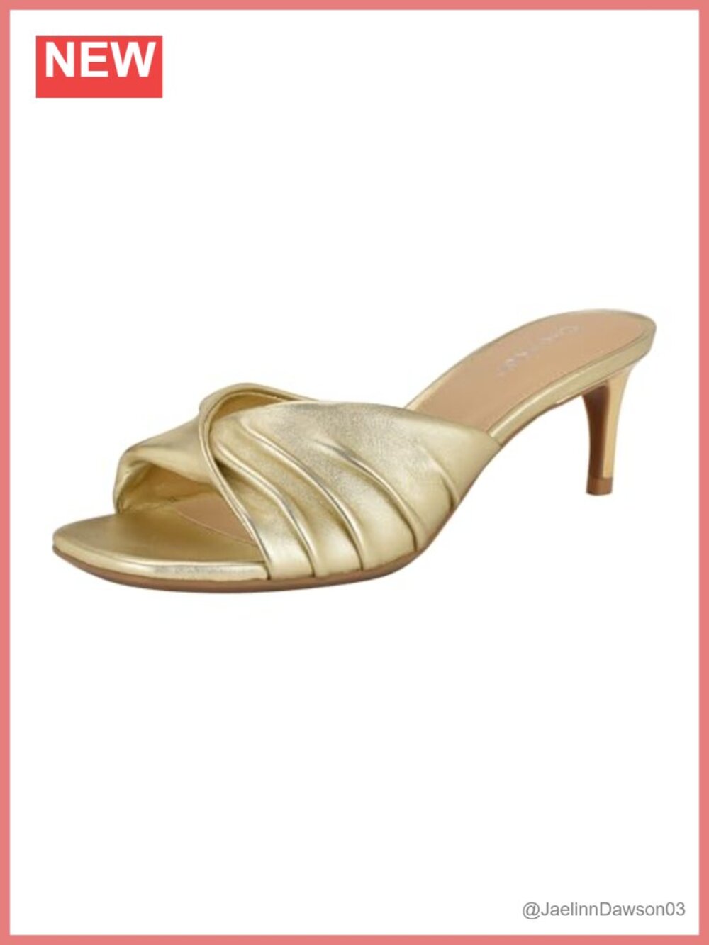 Leather Slingback Kitten Heel Sandals Slip-On Open Toe